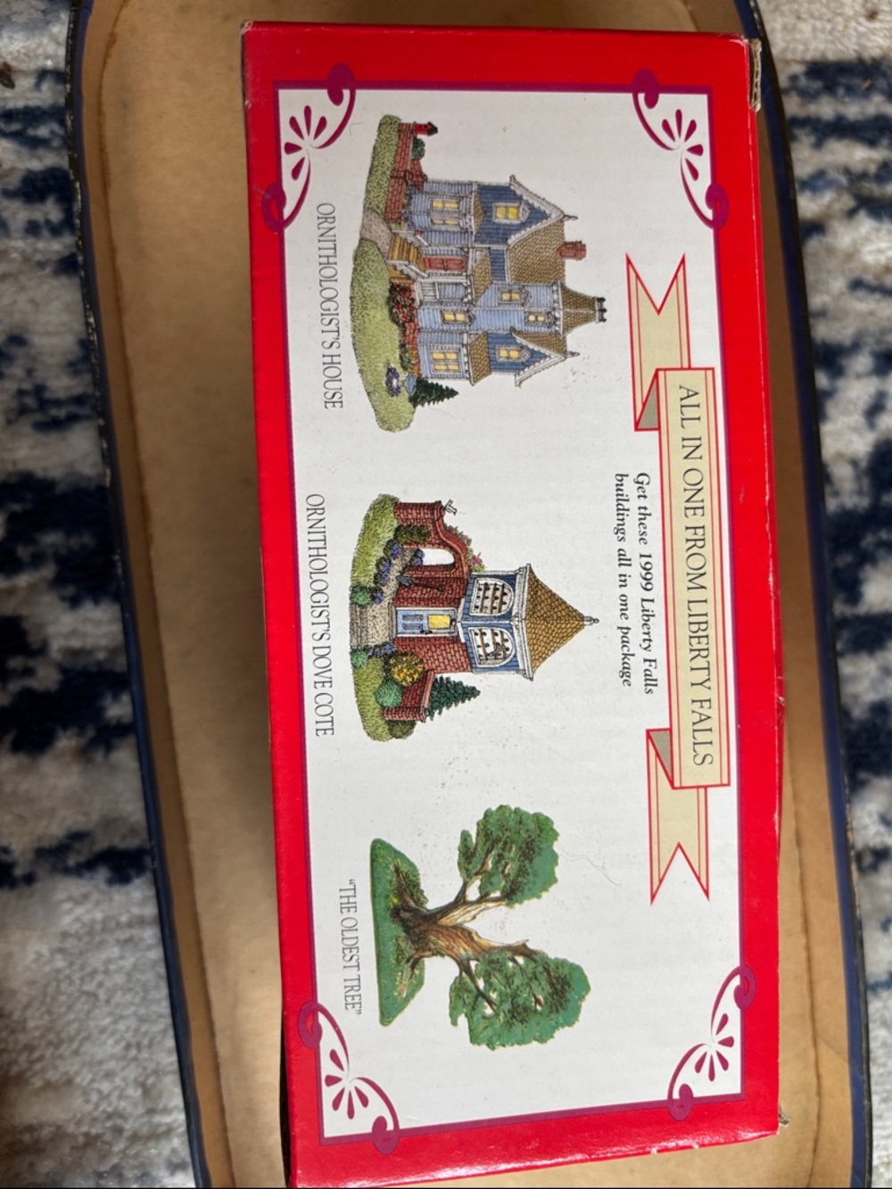 Liberty Falls Holiday Village Set Box — Red / White Illustrated Lid